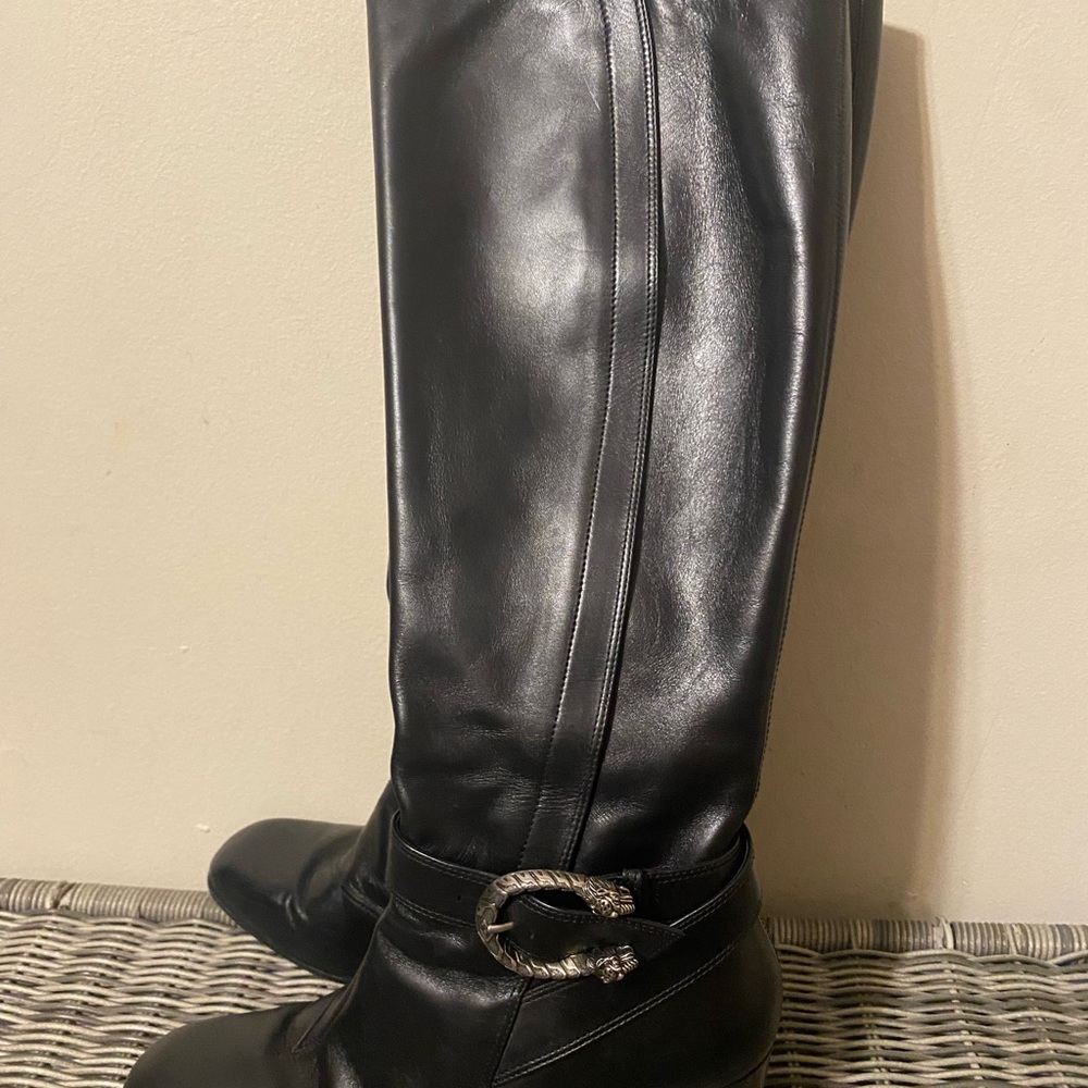 Womens. Gucci black leather boots - Picture 2 of 11